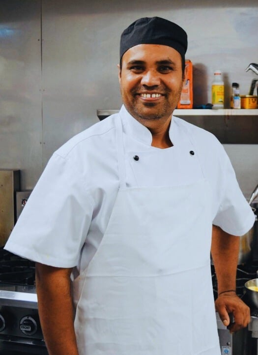 Chef Kamalesh in the Rasoi kitchen